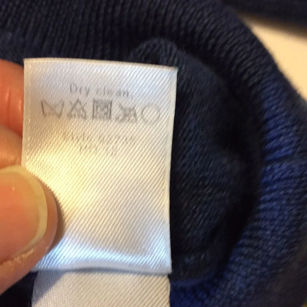 J Crew Blue Merino Wool V-Neck Lightweight Sweater Size Large